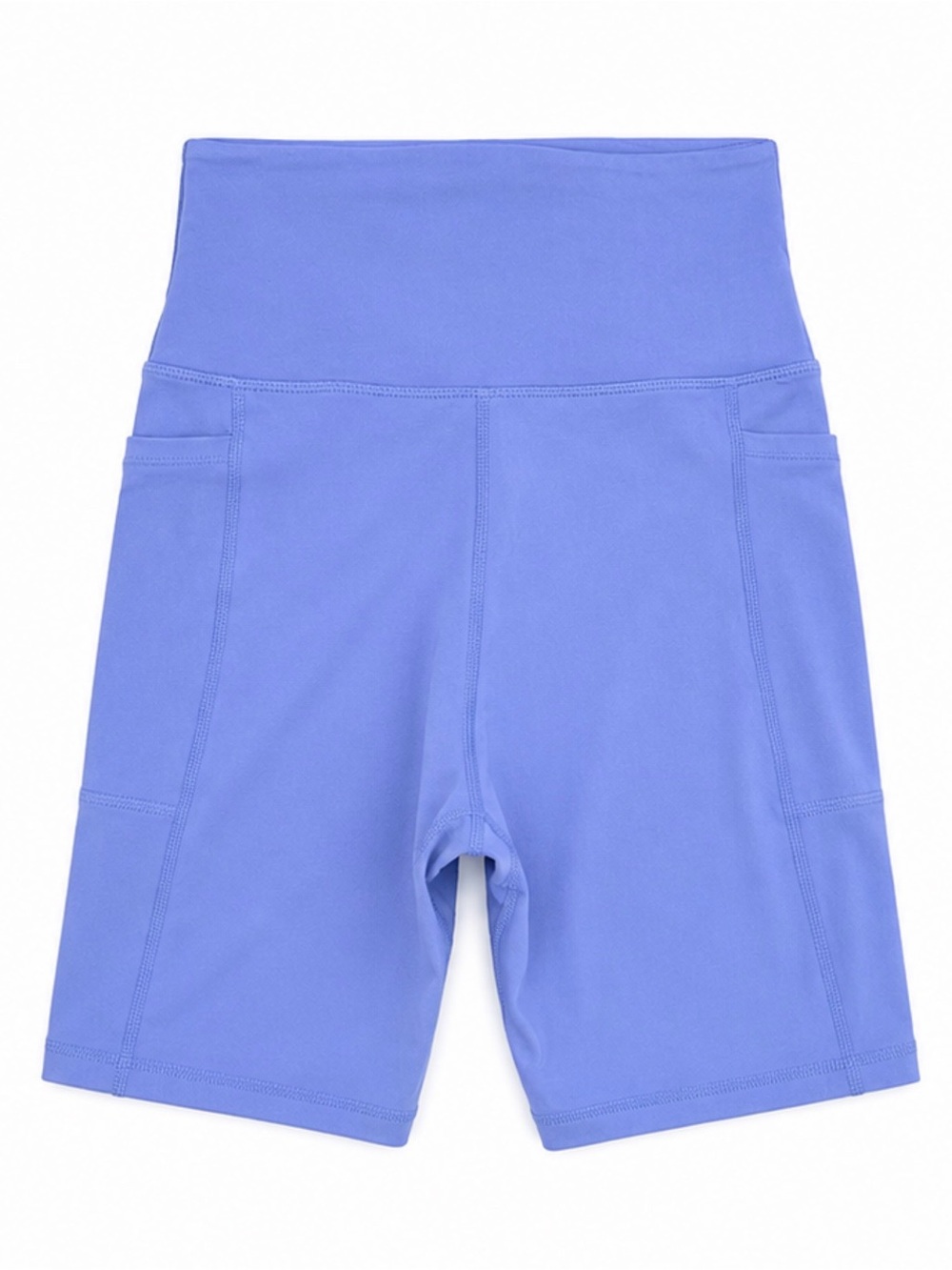 Danskin High-Waist Bike Shorts with Side Pockets - Periwinkle Blue